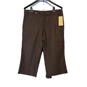 Dockers Mid‎ Rise Curvy Straight Leg Capri Pants Brown Size 8 NWT